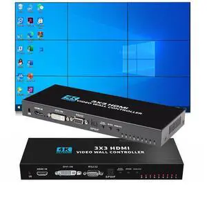 WRIARICH Video Wall Controller 3x3, Support 1080P@60Hz HDMI Output and Input for 9 TV Splicing Display & 13 Display Modes -1x1,1x2, 1x3, 1x4, 2x1, 2x2, 2x3, 2x4, 3x1, 3x2, 3x3, 4x1, 4x2 WRIARICH Video Wall Controller 3x3, Support 1080P@60Hz HDMI Output and Input for 9 TV Splicing Display & 13 Display Modes -1x1,1x2, 1x3, 1x4, 2x1, 2x2, 2x3, 2x4, 3x1, 3x2, 3x3, 4x1, 4x2