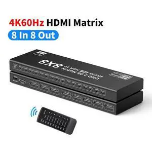 WRIARICH 4K HDMI Matrix Switch 8 X 8 ,8 in 8 Out Video Switcher Splitter with IR Remote Controller,Support HDMI2.0 RGB888/YUV444 RS232 Panel Key HDCP2.2 HDR10 3D etc WRIARICH 4K HDMI Matrix Switch 8 X 8 ,8 in 8 Out Video Switcher Splitter with IR Remote Controller,Support HDMI2.0 RGB888/YUV444 RS232 Panel Key HDCP2.2 HDR10 3D etc