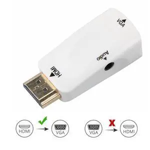WRIARICH HDMI to VGA Video Adapter Converter, Gold-Plated 1080P HDMI to VGA Adapter Converter for PC, Laptop, Desktop,DVD,TV,TV Box-White WRIARICH HDMI to VGA Video Adapter Converter, Gold-Plated 1080P HDMI to VGA Adapter Converter for PC, Laptop, Desktop,DVD,TV,TV Box-White