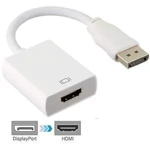 WRIARICH DisplayPort to HDMI Adapter 1080P@60Hz, Gold Plated Connectors, Male to Female, DP to HDMI Video Converter for Laptop Desktop for Dell Lenovo HP Laptop to Monitor HDTV Projector -White WRIARICH DisplayPort to HDMI Adapter 1080P@60Hz, Gold Plated Connectors, Male to Female, DP to HDMI Video Converter for Laptop Desktop for Dell Lenovo HP Laptop to Monitor HDTV Projector -White