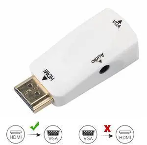 WRIARICH HDMI to VGA Converter Adapter - Gold-Plated HDMI Male to VGA Female Adapter for Computer, Desktop, Laptop, PC, Monitor, Projector, HDTV, Raspberry Pi, Roku, Xbox and More - White WRIARICH HDMI to VGA Converter Adapter - Gold-Plated HDMI Male to VGA Female Adapter for Computer, Desktop, Laptop, PC, Monitor, Projector, HDTV, Raspberry Pi, Roku, Xbox and More - White