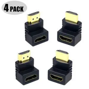 WRIARICH HDMI 90 Degree And 270 Degree Male to Female Right Angle Adapter - 4-Pack WRIARICH HDMI 90 Degree And 270 Degree Male to Female Right Angle Adapter - 4-Pack