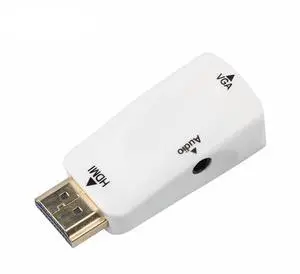 WRIARICH HDMI to VGA Converter Gold-Plated Active HD 1080P Female to Female Adapte with 3.5mm Audio for Projector HDTV Monitor Laptop PC Xbox STB Blu-ray DVD - White WRIARICH HDMI to VGA Converter Gold-Plated Active HD 1080P Female to Female Adapte with 3.5mm Audio for Projector HDTV Monitor Laptop PC Xbox STB Blu-ray DVD - White