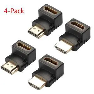 WRIARICH HDMI Adapter Right Angle 90 Degree Gold Plated HDMI Male to Female Connector Supports 3D 4K 1080P HDMI for TV Stick, Roku Stick, Chromecast, Xbox, PS4, PS3, Nintendo Switch(4-Pack) WRIARICH HDMI Adapter Right Angle 90 Degree Gold Plated HDMI Male to Female Connector Supports 3D 4K 1080P HDMI for TV Stick, Roku Stick, Chromecast, Xbox, PS4, PS3, Nintendo Switch(4-Pack)