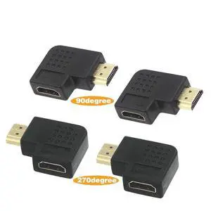 WRIARICH HDMI Right Angle Port Saver Adapter (Male to Female) -Flat 90 Degree And 270 Degree, 4-Pack WRIARICH HDMI Right Angle Port Saver Adapter (Male to Female) -Flat 90 Degree And 270 Degree, 4-Pack