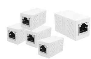 WRIARICH RJ45 Female To Female Network Ethernet LAN Splitter Connector Transfer Head RJ45 Adapter Coupler for Cat7 Cat6 Cat5e(5-pack White) WRIARICH RJ45 Female To Female Network Ethernet LAN Splitter Connector Transfer Head RJ45 Adapter Coupler for Cat7 Cat6 Cat5e(5-pack White)