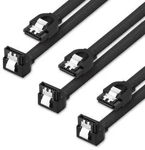 WRIARICH SATA III Cable (3 Pack)90 Degree plug 18 Inches 6.0 Gbps Data Cable with Locking Latch for SATA HDD, SSD, CD Driver, CD Writer WRIARICH SATA III Cable (3 Pack)90 Degree plug 18 Inches 6.0 Gbps Data Cable with Locking Latch for SATA HDD, SSD, CD Driver, CD Writer