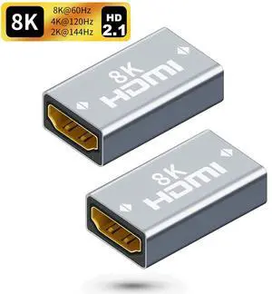WRIARICH 2-Pack 8K HDMI-compatible Extender 2.1 Cable Adapter Aluminum Alloy Female to Female Cable Converter for HDTV PS4 PS5 Laptop 4K HDMI Extender Aluminum Alloy Female to Female WRIARICH 2-Pack 8K HDMI-compatible Extender 2.1 Cable Adapter Aluminum Alloy Female to Female Cable Converter for HDTV PS4 PS5 Laptop 4K HDMI Extender Aluminum Alloy Female to Female