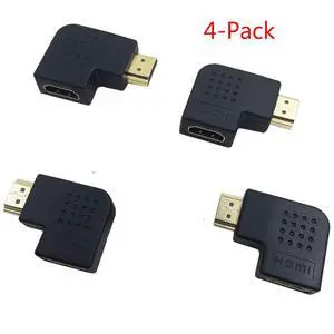 WRIARICH Combos HDMI 90 and 270 Degree Male to Female Vertical Flat Adapter 3D 4K Supported, 4-Pack WRIARICH Combos HDMI 90 and 270 Degree Male to Female Vertical Flat Adapter 3D 4K Supported, 4-Pack
