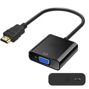 WRIARICH HDMI to VGA Adapter, HDMI Male to VGA Female Cable with Power and Audio Port for HP Dell Lenovo Laptops, Xbox one, etc WRIARICH HDMI to VGA Adapter, HDMI Male to VGA Female Cable with Power and Audio Port for HP Dell Lenovo Laptops, Xbox one, etc