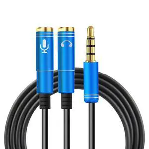 WRIARICH (2Pack) Stereo Audio Aux Y Splitter Cable 3.5mm Male to 2 Port Female Audio Extension Cord for Earphone Headset Adapter,-Blue WRIARICH (2Pack) Stereo Audio Aux Y Splitter Cable 3.5mm Male to 2 Port Female Audio Extension Cord for Earphone Headset Adapter,-Blue