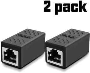 WRIARICH RJ45 Coupler Ethernet Connectors Cat 7 Cat6 Cat5 Cat5e in-Line Coupler Ideal for Extending The Ethernet Cables Female to Female (Black) (2PCS) WRIARICH RJ45 Coupler Ethernet Connectors Cat 7 Cat6 Cat5 Cat5e in-Line Coupler Ideal for Extending The Ethernet Cables Female to Female (Black) (2PCS)
