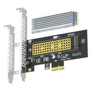 WRIARICH PA09-X1-HS NVMe to PCIe X1 Adapter with M.2 Heatsink for 2230/2242/2260/2280 NVMe SSD, PCIe X1 Installation (Silver) WRIARICH PA09-X1-HS NVMe to PCIe X1 Adapter with M.2 Heatsink for 2230/2242/2260/2280 NVMe SSD, PCIe X1 Installation (Silver)