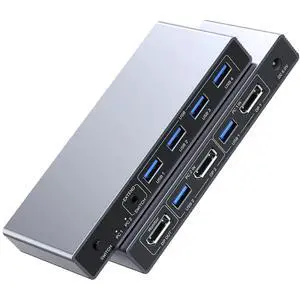 WRIARICH DP 1.4 KVM SwitchTwo Computers Sharing One Monitor,Two Mode Switching,8K 60Hz Ultra HD, Displayport KVM Switch with 4 USB A 5Gbps for Keyboards,Mouse, with Desktop Controller & DC 5V Adapter WRIARICH DP 1.4 KVM SwitchTwo Computers Sharing One Monitor,Two Mode Switching,8K 60Hz Ultra HD, Displayport KVM Switch with 4 USB A 5Gbps for Keyboards,Mouse, with Desktop Controller & DC 5V Adapter