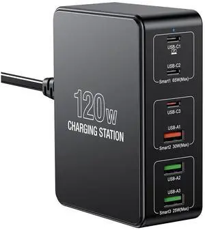 USB C Charging Station,120W Multiport USB Charging Station, 6 Ports Multi USB Charger Station, Charging Station for Multiple Devices, USB Charging Hub Compatible with Ma-c-B-ook, Laptop,Smartphones.. USB C Charging Station,120W Multiport USB Charging Station, 6 Ports Multi USB Charger Station, Charging Station for Multiple Devices, USB Charging Hub Compatible with Ma-c-B-ook, Laptop,Smartphones..