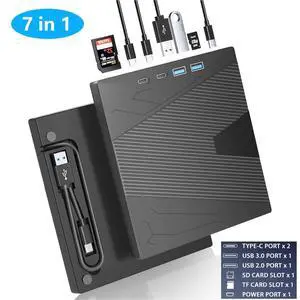 External CD DVD Drive, 7 in 1 Portable CD/DVD Drives +/-RW Optical Drive with SD/TF Card Reader USB 3.0 &USB-C CD Burner Compatible with Laptop Desktop PC Windows 7/8/10/11/XP Mac Pro/Air Linux External CD DVD Drive, 7 in 1 Portable CD/DVD Drives +/-RW Optical Drive with SD/TF Card Reader USB 3.0 &USB-C CD Burner Compatible with Laptop Desktop PC Windows 7/8/10/11/XP Mac Pro/Air Linux