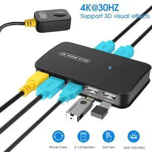 4K HDMI KVM Switch 2 Port Switch Box, USB and HDMI Switch for 2 Computers Share Keyboard Mouse Printer and one HD Monitor, Support UHD 4K@30Hz, with Remote Controller and 2 KVM Cables giyqxHw 4K HDMI KVM Switch 2 Port Switch Box, USB and HDMI Switch for 2 Computers Share Keyboard Mouse Printer and one HD Monitor, Support UHD 4K@30Hz, with Remote Controller and 2 KVM Cables giyqxHw