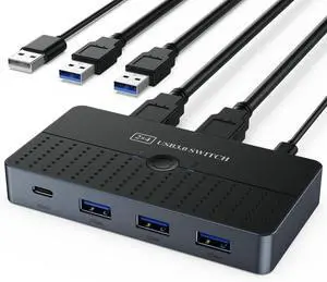 5Gbps USB 3.0 Switch for 2 Computers Share 4 USB Devices Peripheral USB Adapter USB Switch 2 in 4 Out for PC Printer Scanner Mouse Keyboard, USB KVM Switch Compatible with Mac/Windows/Linux 5Gbps USB 3.0 Switch for 2 Computers Share 4 USB Devices Peripheral USB Adapter USB Switch 2 in 4 Out for PC Printer Scanner Mouse Keyboard, USB KVM Switch Compatible with Mac/Windows/Linux