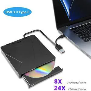 WRIARICH External DVD CD Drive for Laptop, USB 3.0 & Type-C Portable CD DVD +/-RW Burner Optical Drives CD ROM/DVD Drive External for PC Laptop Desktop MacBook Windows 7/8/10/11/XP Linux/Mac WRIARICH External DVD CD Drive for Laptop, USB 3.0 & Type-C Portable CD DVD +/-RW Burner Optical Drives CD ROM/DVD Drive External for PC Laptop Desktop MacBook Windows 7/8/10/11/XP Linux/Mac