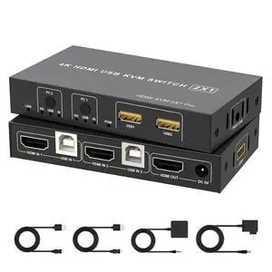 WRIARICH HDMI KVM Switch 1 Monitor 2 Computers 4K@60Hz, HDMI USB KVM Switches for 2 Computer Share 1 Monitor 3 USB Ports for Keyboard Mouse, Support Extended & Mirror Mode, with Desktop Controller WRIARICH HDMI KVM Switch 1 Monitor 2 Computers 4K@60Hz, HDMI USB KVM Switches for 2 Computer Share 1 Monitor 3 USB Ports for Keyboard Mouse, Support Extended & Mirror Mode, with Desktop Controller