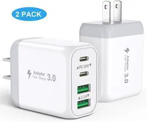 40W USB C Charger Block, 2-Pack Wall Charger, 4-Port Fast Charging Block Power Adapter, Dual PD & QC Type-C Multiport Wall Charger for i-Phone 16 15 14 13 12 11 Pro Max, Android Phones, Tablets 40W USB C Charger Block, 2-Pack Wall Charger, 4-Port Fast Charging Block Power Adapter, Dual PD & QC Type-C Multiport Wall Charger for i-Phone 16 15 14 13 12 11 Pro Max, Android Phones, Tablets