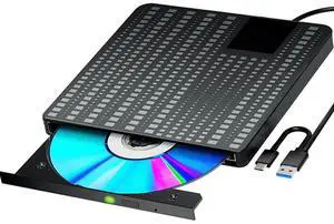 External CD/DVD Drive for Laptop, USB 3.0 Type C CD DVD Player Portable +/-RW Burner CD ROM Reader Writer Disk Duplicator, Optical Drive Compatible with Laptop Desktop PC Windows Linux, MacOS External CD/DVD Drive for Laptop, USB 3.0 Type C CD DVD Player Portable +/-RW Burner CD ROM Reader Writer Disk Duplicator, Optical Drive Compatible with Laptop Desktop PC Windows Linux, MacOS