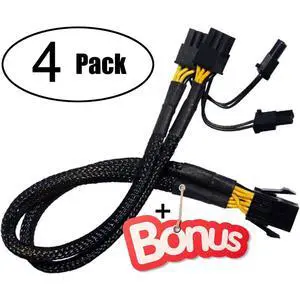 4Pack PCI-e 6 Pin Female to Dual PCIe 8 Pin (6+2) Male Graphics Card PCI Express Power Adapter GPU VGA Y-Splitter Extension Cable Mining Video Card Sleeved Power Cable 9 inches 20cm 4 Pack +Bonus 4Pack PCI-e 6 Pin Female to Dual PCIe 8 Pin (6+2) Male Graphics Card PCI Express Power Adapter GPU VGA Y-Splitter Extension Cable Mining Video Card Sleeved Power Cable 9 inches 20cm 4 Pack +Bonus
