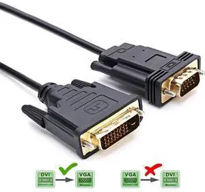 WRIARICH Active DVI to VGA, 6FT DVI 24+1 DVI-D M to VGA Male with Chip Active Adapter Converter Cable for PC DVD Monitor HDTV ... WRIARICH Active DVI to VGA, 6FT DVI 24+1 DVI-D M to VGA Male with Chip Active Adapter Converter Cable for PC DVD Monitor HDTV ...