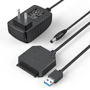 SATA III to USB 3.0 Adapter with 12 Power Adapter, External Hard Drive Converter Cable Adapter for 2.5 3.5 Inch HDD SSD SATA III Support UASP Compatible for S-ea-gate W-D Hitachi To-sh-iba etc.. SATA III to USB 3.0 Adapter with 12 Power Adapter, External Hard Drive Converter Cable Adapter for 2.5 3.5 Inch HDD SSD SATA III Support UASP Compatible for S-ea-gate W-D Hitachi To-sh-iba etc..