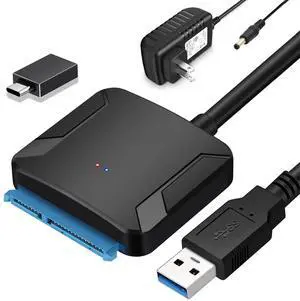 WRIARICH SATA to USB 3.0 Adapter, USB 3.0 to SATA III Adapter, External Hard Drive Converter SATA Cable for 2.5" 3.5" HDD, SSD with Power Supply giyqxHw WRIARICH SATA to USB 3.0 Adapter, USB 3.0 to SATA III Adapter, External Hard Drive Converter SATA Cable for 2.5" 3.5" HDD, SSD with Power Supply giyqxHw