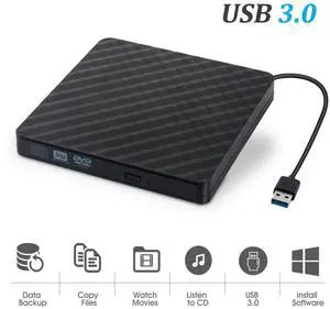 External CD Drive USB 3.0 Portable DVD Drive, Gipow External CD DVD+/-RW Drives/Writer/Rewriter/Burner High Speed Data Transfer for MacBook Mac OSX Laptops Desktops Notebooks Windows7/8/10 (Black) External CD Drive USB 3.0 Portable DVD Drive, Gipow External CD DVD+/-RW Drives/Writer/Rewriter/Burner High Speed Data Transfer for MacBook Mac OSX Laptops Desktops Notebooks Windows7/8/10 (Black)