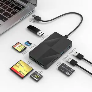 USB 3.0 Multi Card Reader for PC, XD Picture Card Reader USB Adapter with 5 Card Slots and 3 USB3.0 Port for SD TF CF XD MS keyboard mouse U Disk, Memory Stick Pro Duo Reader Read 8 Ports Simultaneous USB 3.0 Multi Card Reader for PC, XD Picture Card Reader USB Adapter with 5 Card Slots and 3 USB3.0 Port for SD TF CF XD MS keyboard mouse U Disk, Memory Stick Pro Duo Reader Read 8 Ports Simultaneous