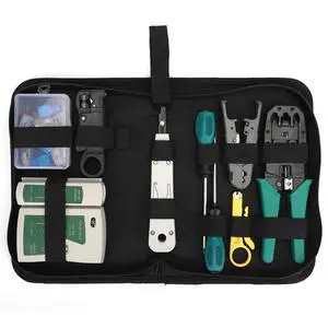 WRIARICH Network Cable Repair Maintenance Tool Kit Set 11 in 1 Portable Phone Cable Crimper 8P8C 4P4C 6P6C Connectors RJ45 RJ11 Cat5 Cat6 Cable Tester WRIARICH Network Cable Repair Maintenance Tool Kit Set 11 in 1 Portable Phone Cable Crimper 8P8C 4P4C 6P6C Connectors RJ45 RJ11 Cat5 Cat6 Cable Tester