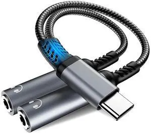 USB C to 3.5mm Aux Audio Headphone Splitter, Type C to Dual 3.5mm Female Headphone Jack Adapter,Hi-Res 2 Way Audio Sharing Y Cable Cord for S23 S21 S20, i-P-h-o-n-e 15, G-o-o-g-l-e Pixel 4 3 XL USB C to 3.5mm Aux Audio Headphone Splitter, Type C to Dual 3.5mm Female Headphone Jack Adapter,Hi-Res 2 Way Audio Sharing Y Cable Cord for S23 S21 S20, i-P-h-o-n-e 15, G-o-o-g-l-e Pixel 4 3 XL