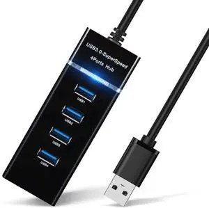 WRIARICH 4 Port USB Hub Adapter - High Speed USB 3.0 Hub Multiport Adapter with LED Indicator for Keyboard &Mouse / Printer / USB Fan &Lamp / Portable Storage Device, Flash Drives, Portable USB Hub WRIARICH 4 Port USB Hub Adapter - High Speed USB 3.0 Hub Multiport Adapter with LED Indicator for Keyboard &Mouse / Printer / USB Fan &Lamp / Portable Storage Device, Flash Drives, Portable USB Hub