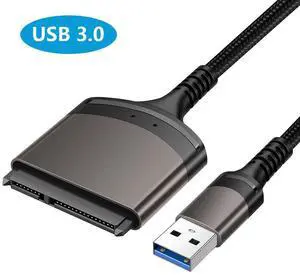 SATA to USB Adapter Cable, USB 3.0 to SATA Adapter for 2.5" HDD/SSD, USB 3.0 to 2.5 SATA III Hard Drive Adapter Aluminum Shell Nylon Cord, Supports UASP, External Converter for SSD/HDD Data Transfer SATA to USB Adapter Cable, USB 3.0 to SATA Adapter for 2.5" HDD/SSD, USB 3.0 to 2.5 SATA III Hard Drive Adapter Aluminum Shell Nylon Cord, Supports UASP, External Converter for SSD/HDD Data Transfer