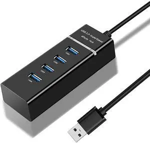 4 Port USB3.0 USB Hub Adapter, Portable USB Hub, USB 3.0 Hub Multiport Adapter with LED Indicator for Keyboard &Mouse,Printer,USB Fan&Lamp,Camera,Flash Drives, Mobile Hard Disk, and More (Black) 4 Port USB3.0 USB Hub Adapter, Portable USB Hub, USB 3.0 Hub Multiport Adapter with LED Indicator for Keyboard &Mouse,Printer,USB Fan&Lamp,Camera,Flash Drives, Mobile Hard Disk, and More (Black)