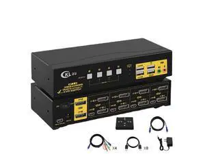 WRIARICH 4 Port KVM Switch Dual Monitor DisplayPort 4K 60Hz, 4 Computers x 2 Monitors Display Port KVM Switch with Audio and USB 2.0 HUBS DP 1.2 WRIARICH 4 Port KVM Switch Dual Monitor DisplayPort 4K 60Hz, 4 Computers x 2 Monitors Display Port KVM Switch with Audio and USB 2.0 HUBS DP 1.2