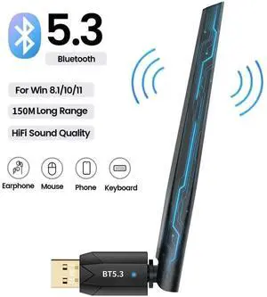 WRIARICH Long Range USB Bluetooth 5.3 Adapter for PC Desktop, 150M Wireless Transmitter Dongle for Windows 11/10/8.1 Laptop Computer Pair Bluetooth Headset Headphones Speaker Mouse Keyboard Printer WRIARICH Long Range USB Bluetooth 5.3 Adapter for PC Desktop, 150M Wireless Transmitter Dongle for Windows 11/10/8.1 Laptop Computer Pair Bluetooth Headset Headphones Speaker Mouse Keyboard Printer