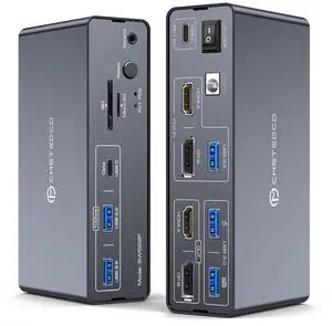 KVM Switch 2 Monitors 2 Computers, KVM Docking Station USB C + HDMI/DP Input with 100W PD, 4K@60Hz/4K@120Hz Displayport HDMI Dual Monitor KVM for Laptop & Desktop Share 13-in-1 Dock Aluminum Case KVM Switch 2 Monitors 2 Computers, KVM Docking Station USB C + HDMI/DP Input with 100W PD, 4K@60Hz/4K@120Hz Displayport HDMI Dual Monitor KVM for Laptop & Desktop Share 13-in-1 Dock Aluminum Case