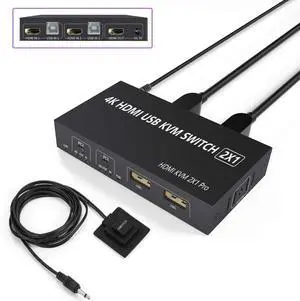 2 Port HDMI KVM Switch, 2 in 1 USB HDMI Switch Sharing Keyboard Mouse Printer Monitor, Camera Support 4K@30Hz for PC,Laptop,Xbox,HDTV, with 2x USB Cable, 1x Switch Controller,1 x 5V DC Power Cable 2 Port HDMI KVM Switch, 2 in 1 USB HDMI Switch Sharing Keyboard Mouse Printer Monitor, Camera Support 4K@30Hz for PC,Laptop,Xbox,HDTV, with 2x USB Cable, 1x Switch Controller,1 x 5V DC Power Cable