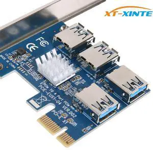 WRIARICH PCIe 1 to 4 PCI express 16X slots Riser Card PCI-E 1X to External 4 PCI-e Slot Adapter PCIe Multiplier Card for Bitcoin Miner WRIARICH PCIe 1 to 4 PCI express 16X slots Riser Card PCI-E 1X to External 4 PCI-e Slot Adapter PCIe Multiplier Card for Bitcoin Miner