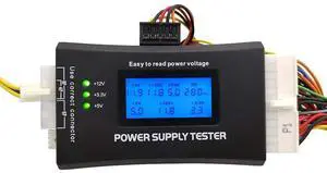 WRIARICH 20/24 Pin ATX Computer PC Power Supply Tester for ATX/BTX/ITX/SATA/PCI-E/HDD/BYI Connectors, 1.8'' LCD Screen (Sturdy Plastic Enclosure) WRIARICH 20/24 Pin ATX Computer PC Power Supply Tester for ATX/BTX/ITX/SATA/PCI-E/HDD/BYI Connectors, 1.8'' LCD Screen (Sturdy Plastic Enclosure)