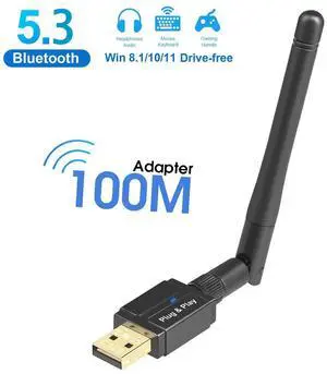 WRIARICH Long Range 328FT/100M Bluetooth USB Adapter 5.3 for PC, Drive-Free Bluetooth 5.3 Adapter for Windows 11/10/8.1, 5.3+EDR Bluetooth Wireless Transmitter Receiver for Desktop Laptop PC (Black) WRIARICH Long Range 328FT/100M Bluetooth USB Adapter 5.3 for PC, Drive-Free Bluetooth 5.3 Adapter for Windows 11/10/8.1, 5.3+EDR Bluetooth Wireless Transmitter Receiver for Desktop Laptop PC (Black)