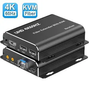 WRIARICH 4K 60hz HDMI KVM Fiber Extender Multifunction HDMI Video Optical Transceiver 4K Full HD HDMI to Fiber Converter Single-Mode Up to 20KM Support USB Mouse Keyboard KVM WRIARICH 4K 60hz HDMI KVM Fiber Extender Multifunction HDMI Video Optical Transceiver 4K Full HD HDMI to Fiber Converter Single-Mode Up to 20KM Support USB Mouse Keyboard KVM