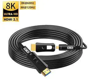 WRIARICH Detachable Fiber Optic HDMI 2.1a Long Cable, 8K HDMI 2.1 High Speed 48Gbps 8K@60Hz 4K@120Hz Dynamic HDR 10, eARC, HDCP2.2, 4:4:4 Audio Cable for in-Wall Installation-320FT WRIARICH Detachable Fiber Optic HDMI 2.1a Long Cable, 8K HDMI 2.1 High Speed 48Gbps 8K@60Hz 4K@120Hz Dynamic HDR 10, eARC, HDCP2.2, 4:4:4 Audio Cable for in-Wall Installation-320FT
