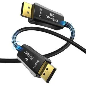 WRIARICH 330FT DP 1.4 Optical Fiber Cable Displayport 1.4 8K@60Hz 4K 144Hz 32.4Gbps for HDTV Projector RTX 3070 3080 (In Wall) WRIARICH 330FT DP 1.4 Optical Fiber Cable Displayport 1.4 8K@60Hz 4K 144Hz 32.4Gbps for HDTV Projector RTX 3070 3080 (In Wall)