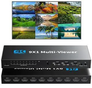 WRIARICH HDMI Multi-viewer Switch 9x1, LUOM HDMI Nine Multi-Viewer Switcher 9 in 1 Out 4K/1080P with Viewing Modes for Security Camera PC Gaming Consoles WRIARICH HDMI Multi-viewer Switch 9x1, LUOM HDMI Nine Multi-Viewer Switcher 9 in 1 Out 4K/1080P with Viewing Modes for Security Camera PC Gaming Consoles