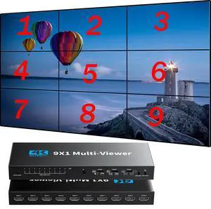 WRIARICH HDMI Multi-Viewer Nine 9x1 Seamless Switch 4K/1080p Switcher w/10 Display Modes Out for PS4 Xbox Fire Stick Blu-Ray Player WRIARICH HDMI Multi-Viewer Nine 9x1 Seamless Switch 4K/1080p Switcher w/10 Display Modes Out for PS4 Xbox Fire Stick Blu-Ray Player