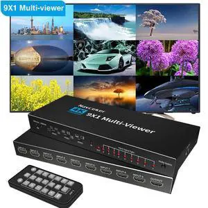 WRIARICH HDMI Multi-viewer Switch 9x1,LUOM HDMI Nine Multi-Viewer with Seamless Switch, Split Screen,10 Display Modes,with IR Remote/Software/Push Button Selector for Security Camera, Gaming Consoles WRIARICH HDMI Multi-viewer Switch 9x1,LUOM HDMI Nine Multi-Viewer with Seamless Switch, Split Screen,10 Display Modes,with IR Remote/Software/Push Button Selector for Security Camera, Gaming Consoles